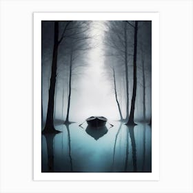 Boat In The Fog 1 Art Print