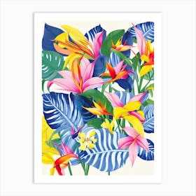 Bird Of Paradise Modern Colourful Flower Art Print