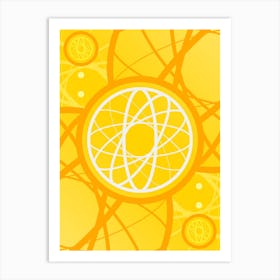 Geometric Abstract Glyph in Happy Yellow and Orange n.0068 Art Print