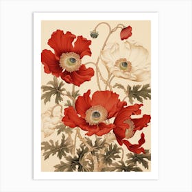 Japanese Anemone Victorian Style 1 Art Print