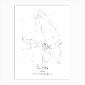 Niesky,Germany Minimalist Map Affiche