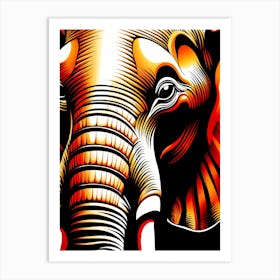 Elephant Head Illustration, 1356 Art Print