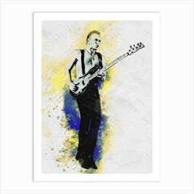 Smudge Of Portrait Sting Back To Bass Art Print