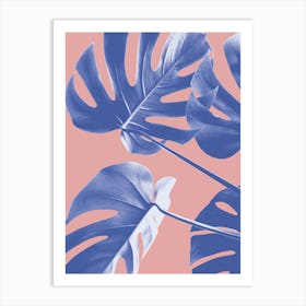 Monstera Leaves Negative Pink_2058458 Art Print