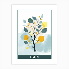 Linden Tree Flat Illustration 3 Poster Art Print
