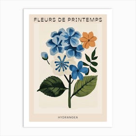 Spring Floral French Poster  Hydrangea 6 Art Print