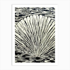 Scallops Linocut Art Print