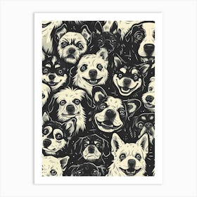 Perfectly Repeatable Artwork With Cute Dog Faces 20 Art Print