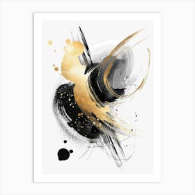 Abstract Gold And Black Painting 35 Art Print