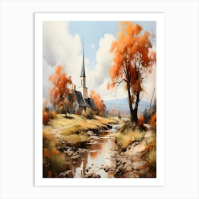 Church By The Stream Art Print