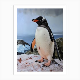 Adlie Penguin Petermann Island Oil Painting 3 Art Print