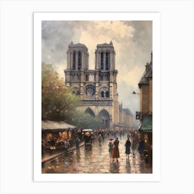 Notre Dame Paris France Camille Pissarro Style 2 Art Print