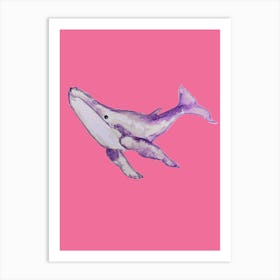 Purple Whale Art Print