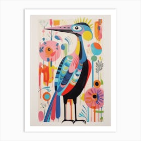 Colourful Scandi Bird Albatross Art Print