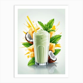 Smoothie With Coconut And Mint Art Print