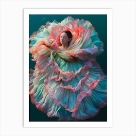 "Abstract Elegance: Woman as Flower" Art Print