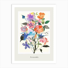 Periwinkle 2 Collage Flower Bouquet Poster Art Print