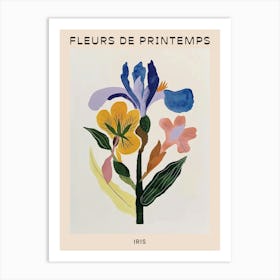 Spring Floral French Poster  Iris 2 Art Print