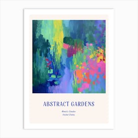 Colourful Gardens Monets Garden Usa 4 Blue Poster Art Print
