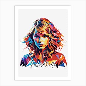 Taylor Swift 04 Portrait Music Icon WPAP Pop Art Style Art Print