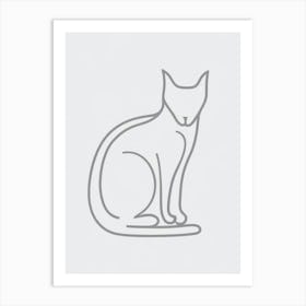 Cat On A White Background Art Print