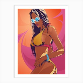 Beach Girl Art Print