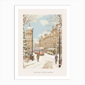 Vintage Winter Poster Glasgow United Kingdom 1 Art Print