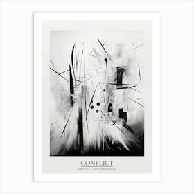Conflict Abstract Black And White 2 Poster Art Print