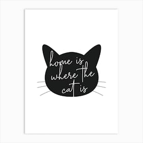 Home Is Where The Cat Is Silhouette Art Print