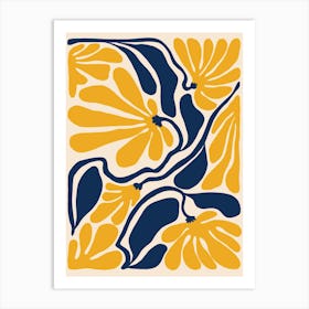 Matisse Inspired Wavy Flowers Art Print