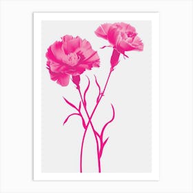 Hot Pink Carnations 4 Art Print