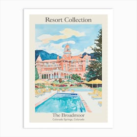 Poster Of The Broadmoor   Colorado Springs, Colorado   Resort Collection Storybook Illustration 5 Art Print