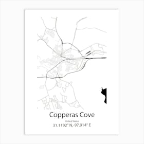 Copperas Cove,United States Minimalist Map 1 Art Print