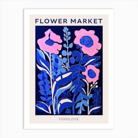 Blue Flower Market Poster Foxglove 4 Art Print