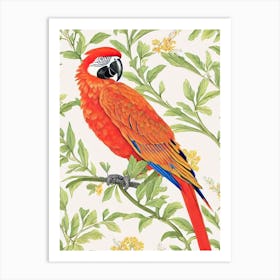 Macaw 2 William Morris Style Bird Art Print