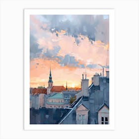 Vienna Rooftops Morning Skyline 1 Art Print