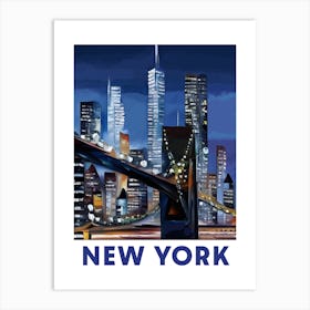 Brooklyn Bridge New York Portrait Art Print