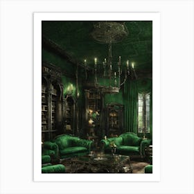 Green Living Room Art Print