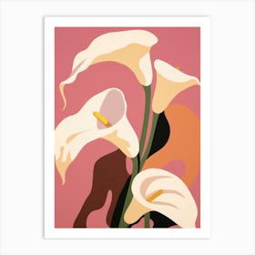 Calla Lilies Flower Big Bold Illustration 3 Art Print