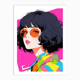 Anime Girl With Sunglasses Art Print