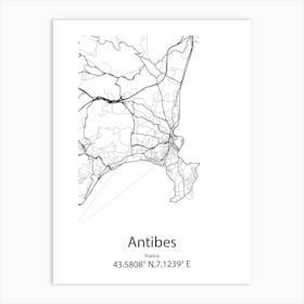 Antibes,France Minimalist Map Art Print