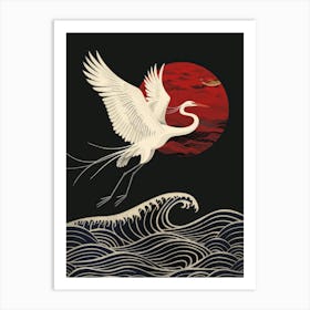 Egret In Flight Art Print