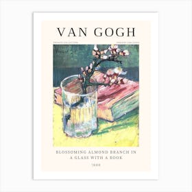 Blooming Almond Branch In A Glass With A Book, Van Gogh Art Print