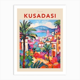 Kusadasi Turkey 3 Fauvist Travel Poster Art Print