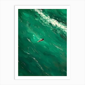 Surfer In The Ocean 1 Art Print