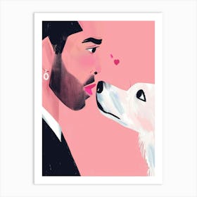 Drake Kisses His Dog Art Print