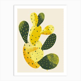 Lemon Ball Cactus Minimalist Abstract Illustration 4 Art Print