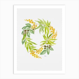 Wattle Wreath Art Print