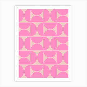 Mid Century Modern Peach And Pink Art Print