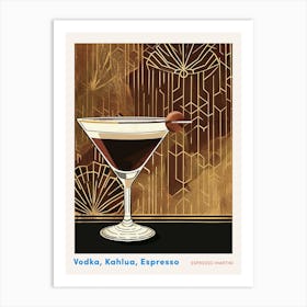 Art Deco Espresso Martini 1 Poster Art Print